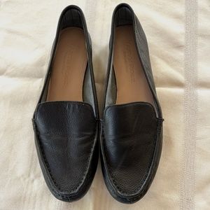 Taryn Rose Diana Black Leather Loafers, Black